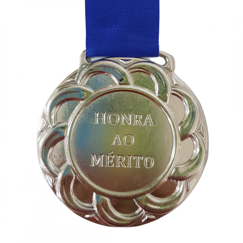 MEDALHA GALERA CLASS PRATA AZUL